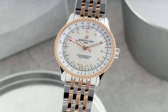 Thumbnail von Breitling Navitimer Automatik Stahl Gold MOP Diamonds Ref. U17395211A1P1 B&P