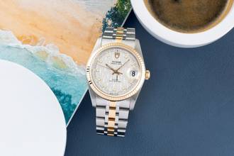 Thumbnail von Tudor Prince Date Stahl / Gold Linen Dial Automatik Ref. 74033 Papiere 2011