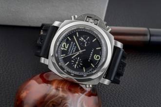 Thumbnail von Panerai Luminor 1950 Rattrapante Chronograph Edelstahl Ref. PAM00213 B&P 2006
