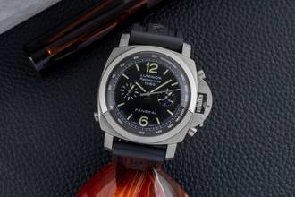 Thumbnail von Panerai Luminor 1950 Rattrapante Chronograph Edelstahl Ref. PAM00213 B&P 2006