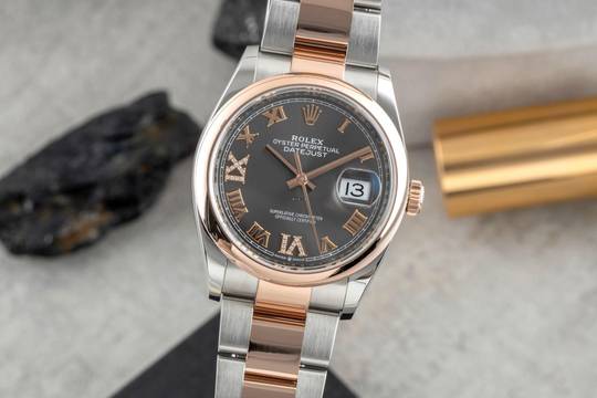 Rolex Datejust 36 Stahl / Gold Diamonds Automatik Herrenuhr Ref. 126201 B&P