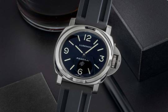 Panerai Luminor Base Logo 44 Stahl Handaufzug Herrenuhr Ref. PAM00000 B&P 2015