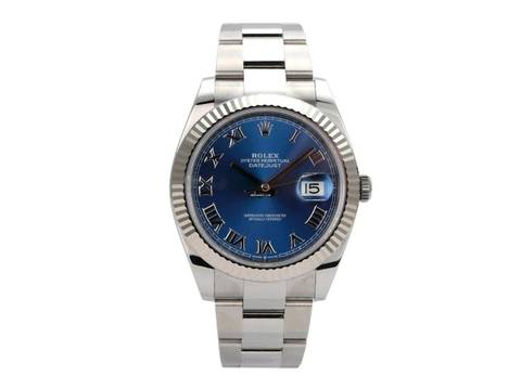 Rolex Datejust 41 Ref. 126334 Edelstahl / Weißgold Blau Römisch Oyster-Band