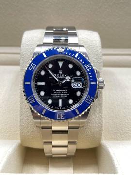  Rolex Submariner Date WHITEGOLD SMURF BLUE BEZEL,BLACK DIAL 41mm,NEW FULL SET BOX&PAPERS 