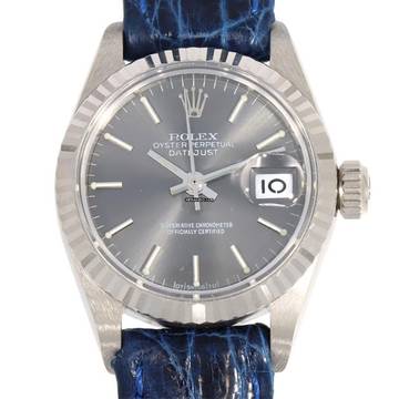 Rolex Lady-Datejust Damenarmbanduhr Lady Datejust Automatik 6917 aus 750 Weissgold mit Lederband