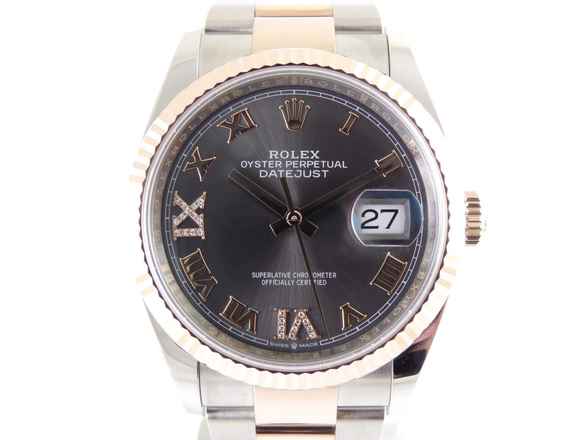  Rolex Datejust 36 Rhodium grey Dial Diamonds 6&9 