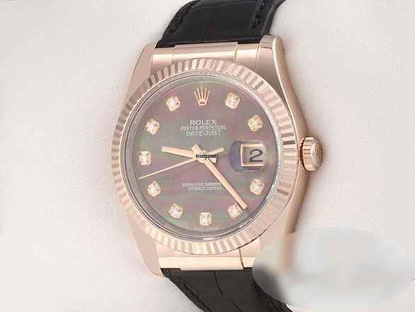  Rolex Datejust 36 36mm 116135 2018 Rosegold 750 Automatik Perlmutt Diamanten Gold 