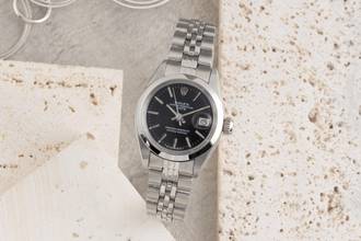 Thumbnail von Rolex Oyster Perpetual Lady Date 26 Black Dial Oyster Edelstahl Automatik Damenuhr Ref. 6916