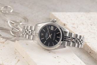 Thumbnail von Rolex Oyster Perpetual Lady Date 26 Black Dial Oyster Edelstahl Automatik Damenuhr Ref. 6916