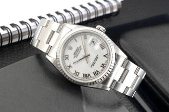 Thumbnail von Rolex Datejust 36 White Dial Oyster Stahl Automatik Herrenuhr Ref.16220 P-Serie