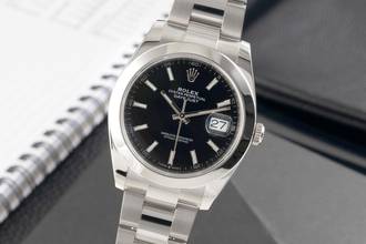 Thumbnail von Rolex Datejust 41 Black Dial Oyster Stahl Automatik Herrenuhr 126300 B&P 2019