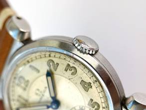 Thumbnail von Omega Serviced Small Scarab Stahl Art Deco Kal. 26.5 SOB zweifarbiges Ziffernblatt