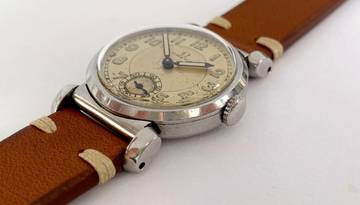 Thumbnail von Omega Serviced Small Scarab Stahl Art Deco Kal. 26.5 SOB zweifarbiges Ziffernblatt