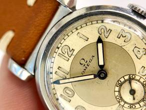 Thumbnail von Omega Serviced Small Scarab Stahl Art Deco Kal. 26.5 SOB zweifarbiges Ziffernblatt