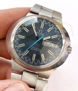 Omega Dynamic Geneve Day Date Blue Racing Dial Seamaster Vintage Automatic Automatik