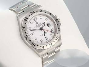 Thumbnail von Rolex Explorer II 40mm 16570 1998 Lc100 Edelstahl Automatik Zweite Zeitzone Stainless Steel Oyster-band White Dial Chronometer