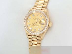 Thumbnail von Rolex Lady-Datejust Gelbgold 750 Diamanten Brillanten Automatik Gold Damen 18kt Yellow Gold President-band Chronometer Oyster