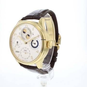 IWC Portugieser Ewiger Kalender Perpetual Calendar Silver Dial Yellow Gold