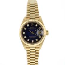 Thumbnail von Rolex Lady-Datejust 26 Yellow Gold Blue Vignette Diamond Dial