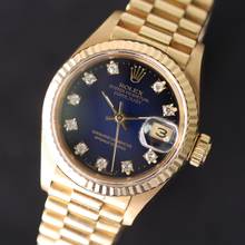 Thumbnail von Rolex Lady-Datejust 26 Yellow Gold Blue Vignette Diamond Dial