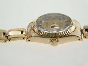 Thumbnail von Rolex Lady-Datejust 18 Kt Gelbgold mit original Brillant Blatt 26 mm mit Box im Top Zustand sehr schöne Damenuhr aus 1980