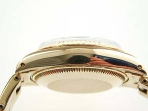 Thumbnail von Rolex Lady-Datejust 18 Kt Gelbgold mit original Brillant Blatt 26 mm mit Box im Top Zustand sehr schöne Damenuhr aus 1980