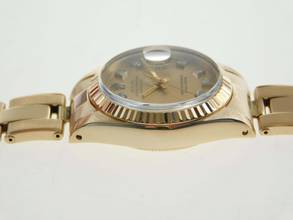 Thumbnail von Rolex Lady-Datejust 18 Kt Gelbgold mit original Brillant Blatt 26 mm mit Box im Top Zustand sehr schöne Damenuhr aus 1980