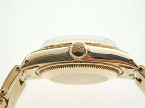 Thumbnail von Rolex Lady-Datejust 18 Kt Gelbgold mit original Brillant Blatt 26 mm mit Box im Top Zustand sehr schöne Damenuhr aus 1980