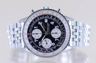Thumbnail von Breitling Old Navitimer 41,5 mm Chronograph Stahlband Klassiker black arabic dial B+P