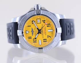 Thumbnail von Breitling Avenger II Seawolf Stahl Yellow Dial Kautschukband Automatic B+P 45.5mm