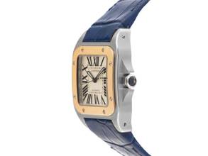 Thumbnail von Cartier Santos 100 GM Großes Modell Ref.2878 2015 Full Set wie Neu Vintage Santos 100 GM Großes Modell Krokoleder Faltschließe