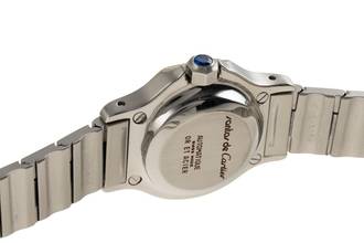 Thumbnail von Cartier Santos Lady Stahl / Gold Automatik Damenuhr Ref. 0907 Klassiker Box