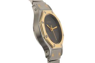 Thumbnail von Cartier Santos Lady Stahl / Gold Automatik Damenuhr Ref. 0907 Klassiker Box