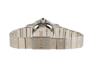 Thumbnail von Cartier Santos Lady Stahl / Gold Automatik Damenuhr Ref. 0907 Klassiker Box