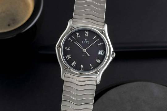  Ebel Sport Classic Sport Stahl Quarz Herrenuhr Ref. E9187141 Papiere 1999 Klassiker 