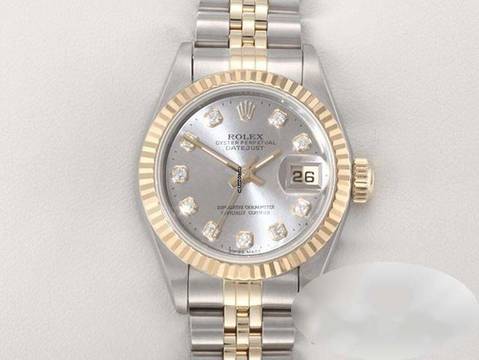 Rolex Lady-Datejust Edelstahl Gelbgold 750 Diamanten Automatik Gold Stahl Stainless Steel 18kt Yellow Gold Jubilé-band Chronometer Oyster