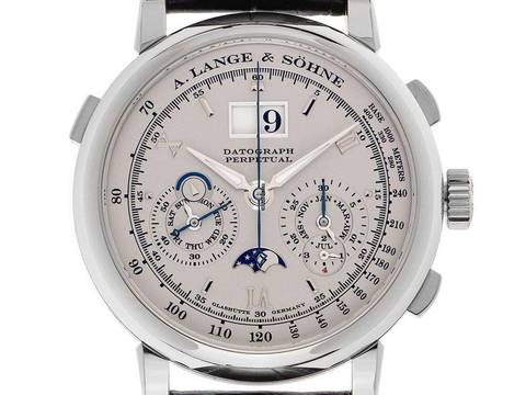 A. Lange & Söhne Datograph Perpetual Ref.410.025 E Full Set Ungetragen Datograph Perpetual Ewiger Kalender 950 Platin Faltschließe