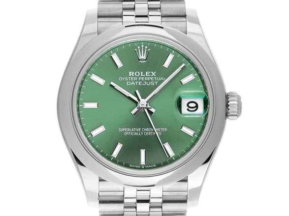  Rolex Datejust 31 Medium Green Dial Ref.278240 2025 Full Set Ungetragen Datejust Medium Stahl Green Dial 