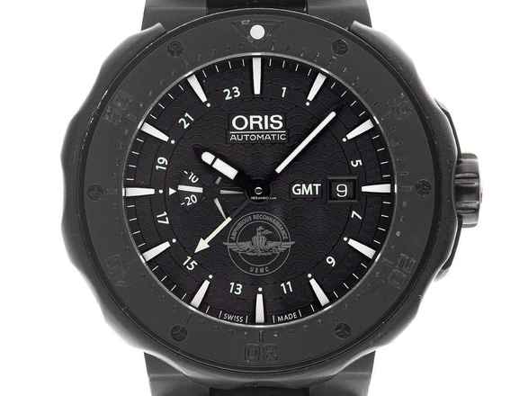  Oris Force Recon GMT Ref.01 747 7715 7754 2019 sehr gut Vintage Force Recon GMT United States Marine Corps Titan Kautschuk Faltschließe 