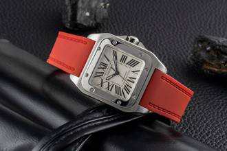 Thumbnail von Cartier Santos 100 Medium Automatik Edelstahl Herrenuhr Ref. W20106X8