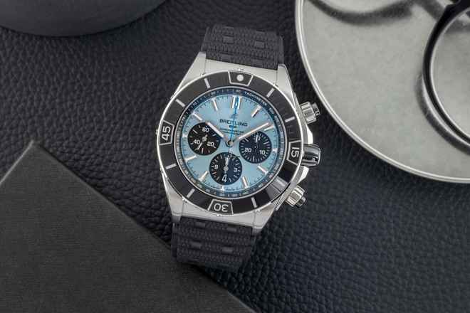  Breitling Chronomat 44 B01 Ice Blue Stahl / Platin Ref. PB0136251C1S1 B&P 2025 