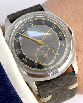 IWC Extremely Rare Vintage Hermet 37mm Multicolor Dial Serviced vintage