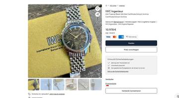 Thumbnail von IWC Ingenieur Automatic Rare Ingenieur Vintage Automatic Automatik ref 666 Black Tropical Stardust Dial 666