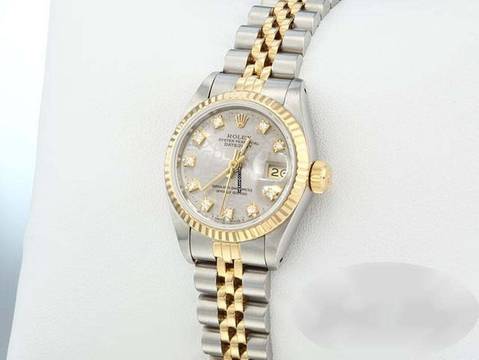 Rolex Lady-Datejust Edelstahl Gelbgold 750 Diamanten Automatik Gold Stahl Damen