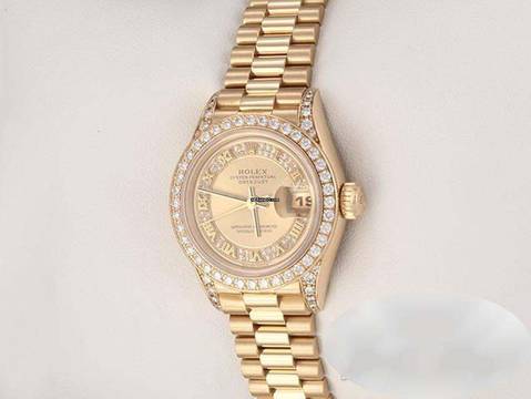 Rolex Lady-Datejust Gelbgold 750 2000 Lc010 Diamanten Brillanten Automatik Gold