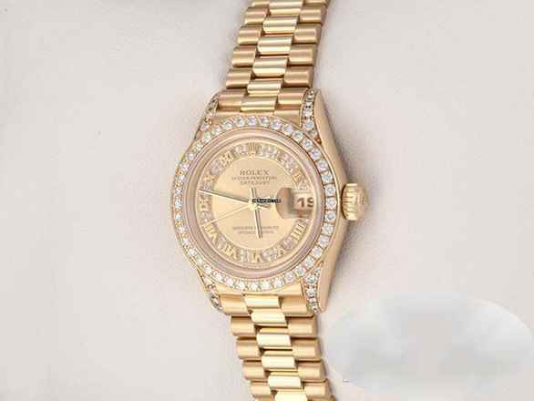  Rolex Lady-Datejust Gelbgold 750 2000 Lc010 Diamanten Brillanten Automatik Gold 