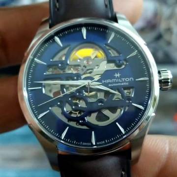  Hamilton Skeleton 40mm Blue Watch NEW FULL SET 