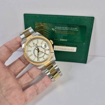 Rolex Sky-Dweller Ouro & Aço White Dial 42mm Completo