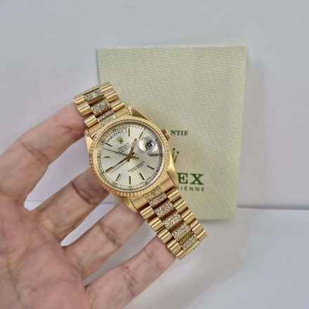 Rolex Day-Date 36 36mm Presidente Gelbgold & Diamanten Automatik Vollständig