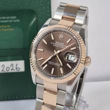 Thumbnail von Rolex Datejust 36 Ouro Rosé & Aço Chocolate Dial Automático Completo